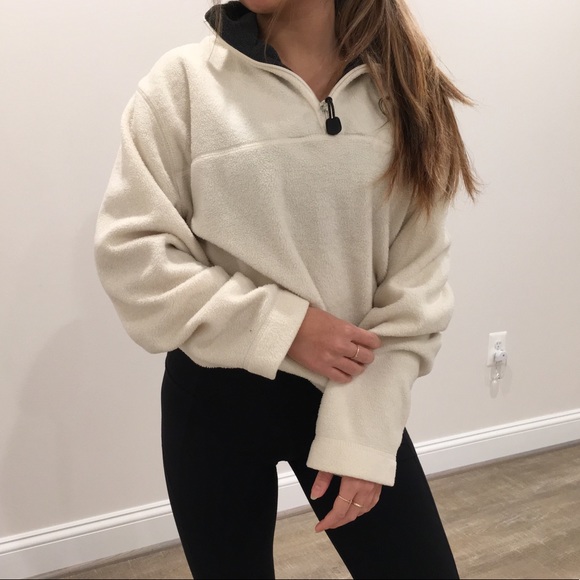 Urban Outfitters Tops - Fuzzy White Quarterzip